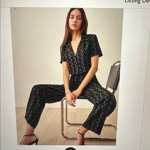 2 Piece Reformation Noah Cropped Top & Pants - Like New